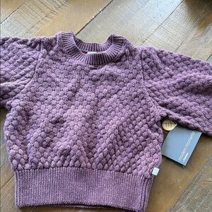 Modern Moments Kids Purple Textured Crewneck Sweater